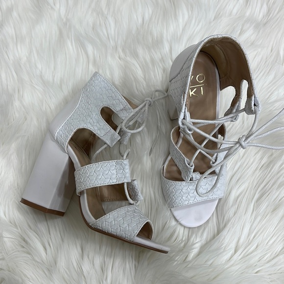 Yoki Shoes White Lace Up Heeled Sandals Poshmark